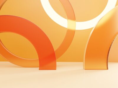 Kunst mit Acrylglas, Plexiglas, gefräste Formen, Halbkreise, Ringe